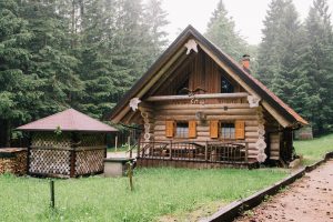 Rustikalna brunarica v gozdu NATURAL LOG HOUSE lesene masivne hise 12 • Natural Log House